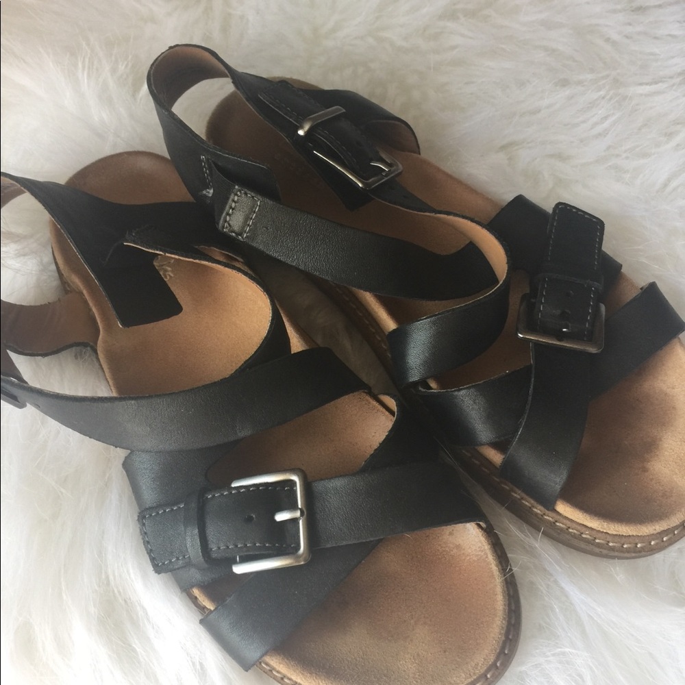 Clark’s sandals.